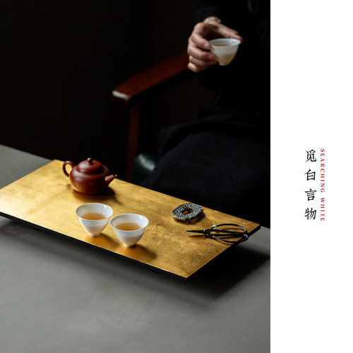 大漆金箔干泡台胡桃木胎非遗工艺