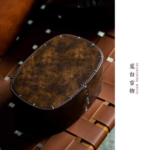 牛皮茶器收纳盒户外大容量玩物匣