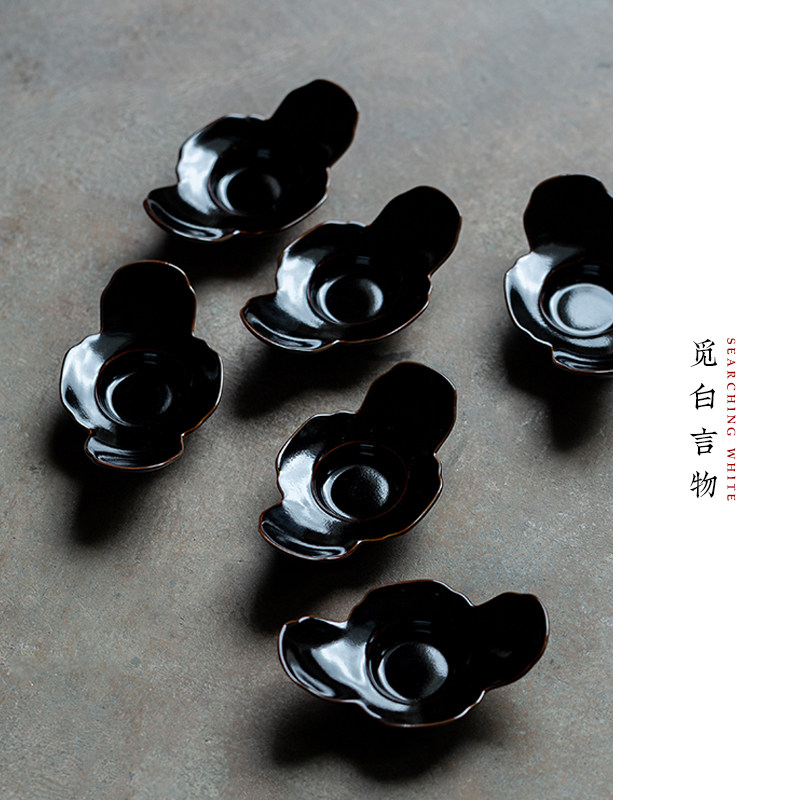 觅白乌金釉杯垫元宝茶杯托防烫隔热茶道配件中式禅意陶瓷茶船摹古,餐饮具,茶道/零配,淘宝优惠券,粉丝福利购,淘宝优惠卷