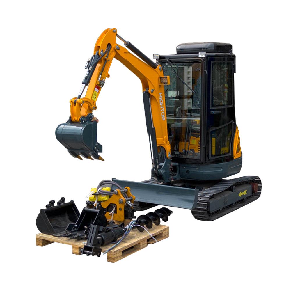 源厂HT25小型头工2.5吨全液小沟压钢履带挖掘机 多功能型工程破碎