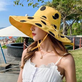 漁夫帽女夏季 百搭大檐遮臉防曬太陽帽子出游海邊沙灘紫外線潮 韓版