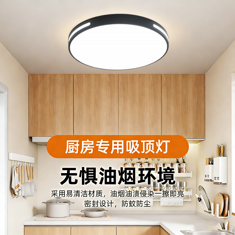 2026新款厨房专用吸顶灯防油烟防虫简约现代卫生间浴室阳台照明灯