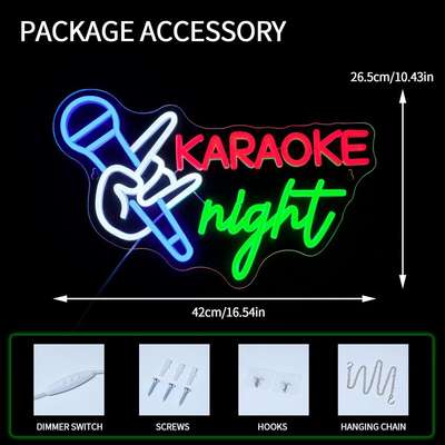 led跨境霓虹灯karaoke字母灯发光字造型灯k歌KTV招牌广告灯牌