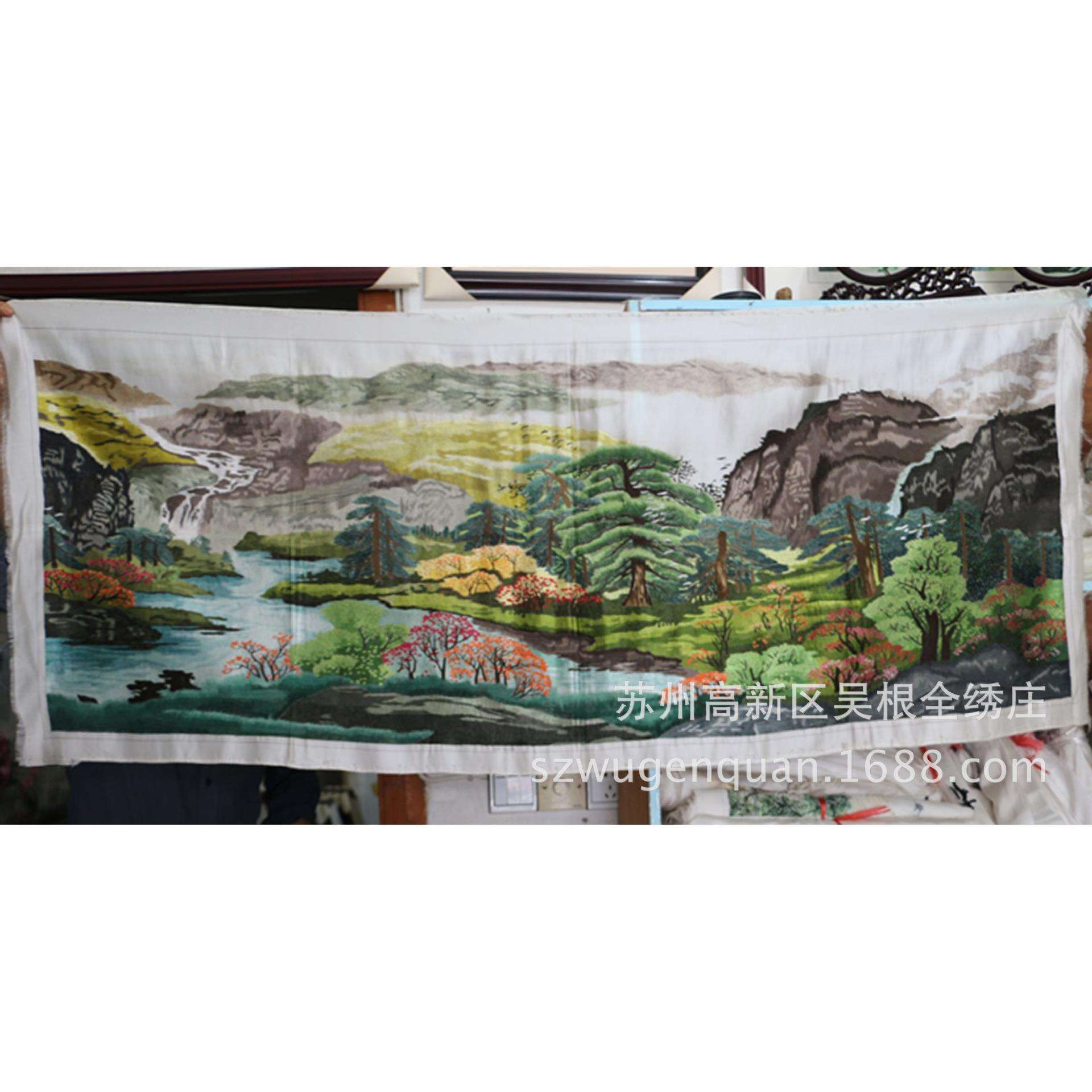 苏绣绣片单面绣客厅办公室装饰画苏州手工刺绣风景画