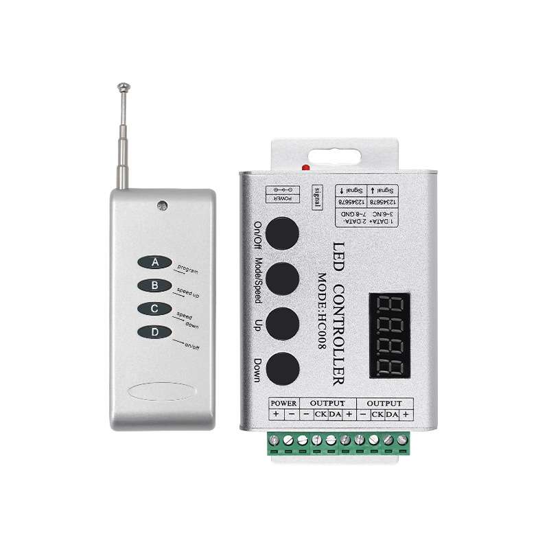 厂家直销HC008铝壳幻彩控制器全彩RGB控制器LED幻彩灯带控制器