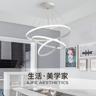 圆环吊灯创意个性 店网红灯具 北欧简约现代led客厅卧室餐厅服装