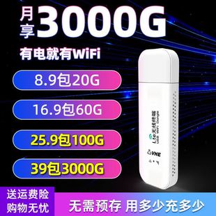 随身wifi无限流量永久上网全网通5G网络移动无线路由器家用宿舍