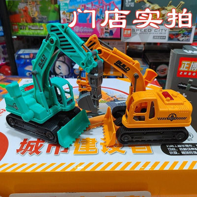 鑫鹏宇大号声光惯性工程车打桩机挖土机男孩仿真压路机机模型玩具