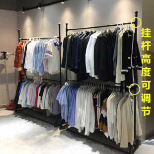 童装 挂衣架男女装 店展示架落地式 服装 店货架可升降双层婚纱陈列架