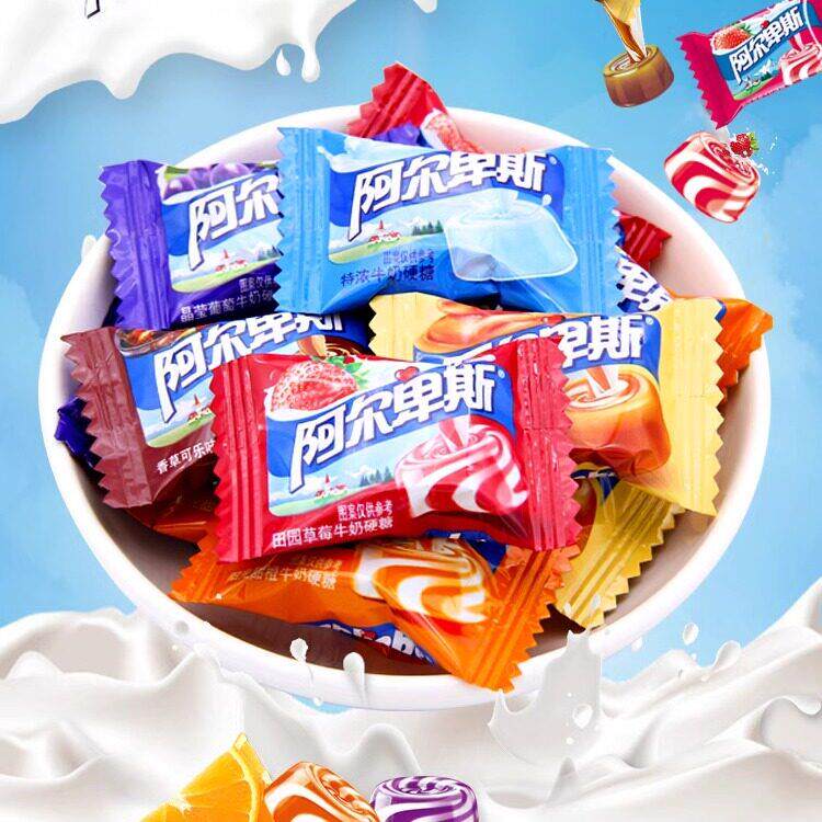 阿尔卑斯牛奶硬糖混合水果棒棒糖500g结婚喜糖果办公室散装小零食