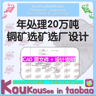 铜矿选矿厂CAD图纸说明书矿山选矿厂设计计算说明选矿厂施工方案