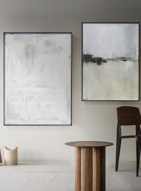 侘寂风小众装饰画餐桌背景墙抽象画意式极简油画壁画走廊过道挂画