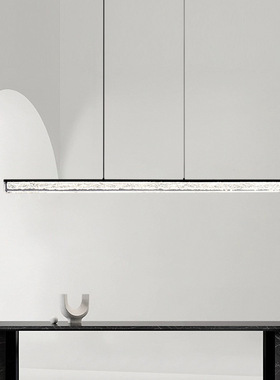 意式极简餐厅吊灯现代简约吧台创意全铜餐桌设计师高端一字长条灯