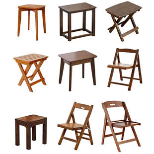 竹凳子小户型折叠靠背椅成人折叠凳茶凳实木家用坐凳耐用加厚板凳