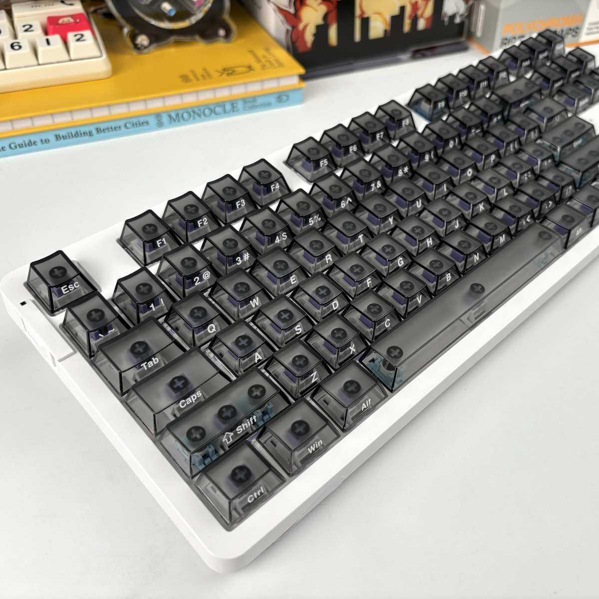 侧刻透明键帽白雾黑PC材质原厂高度小全套无加强筋透明键帽冰晶键,电脑硬件/显示器/电脑周边,键帽,淘宝优惠券,粉丝福利购,淘宝优惠卷