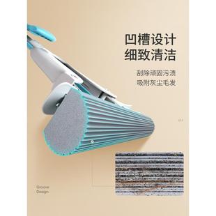 挤水地 X70T拖把海绵吸水家用一拖净免手洗胶棉替换头对折式