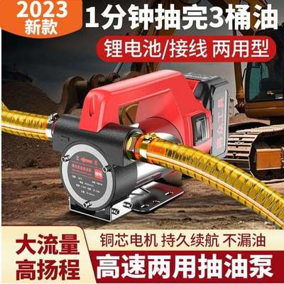 新款电动锂电抽油泵12v24v220v柴油泵小型全自动自吸泵加油机神器