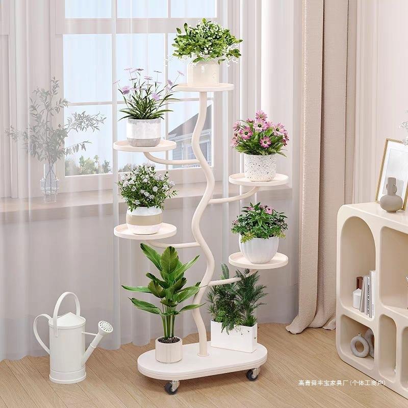 花架子室内家用客厅电视柜落地式阳台置物架可移动多层盆景托架子
