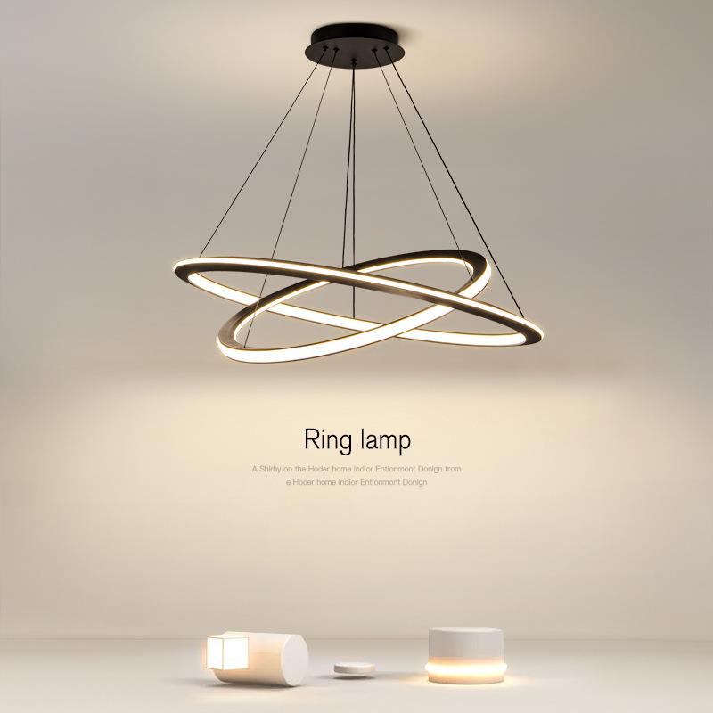 客厅吊灯北欧灯具简约现代创意圆环几何线条灯餐厅卧室艺术灯