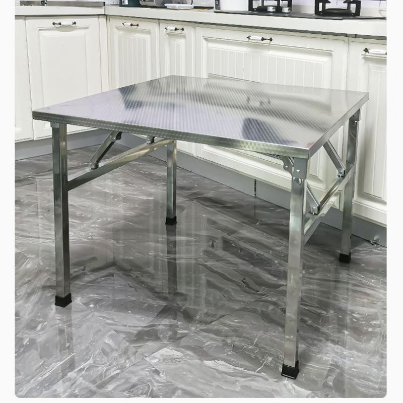不锈钢折叠桌餐桌家用宿舍出租房吃饭桌写字学习桌摆摊便携小方桌