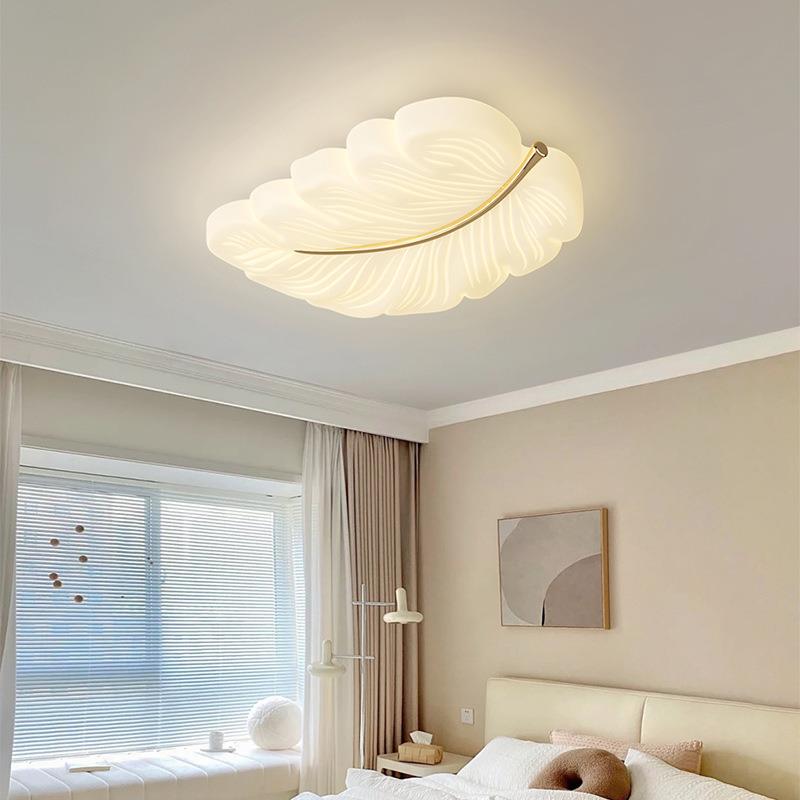 卧室灯全光谱护眼客厅灯创意羽毛房间吊灯法式奶油风餐厅吸顶灯具
