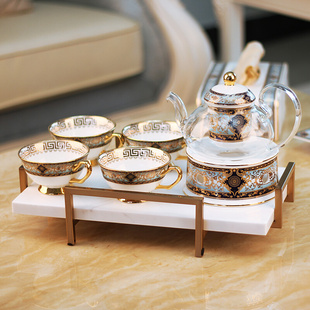 茶几摆件大理石美式 托盘长方形欧式 果盘客厅家居装 饰摆设北欧风格