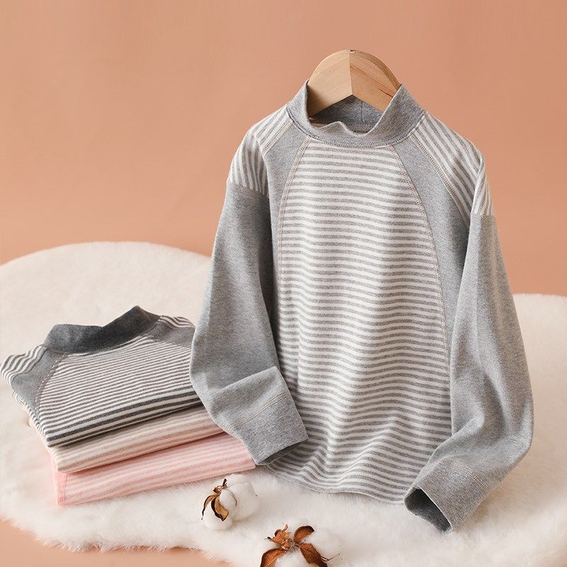 宝宝长袖t恤儿童打底衫半高领秋冬纯棉男童内搭秋季上衣女童秋衣