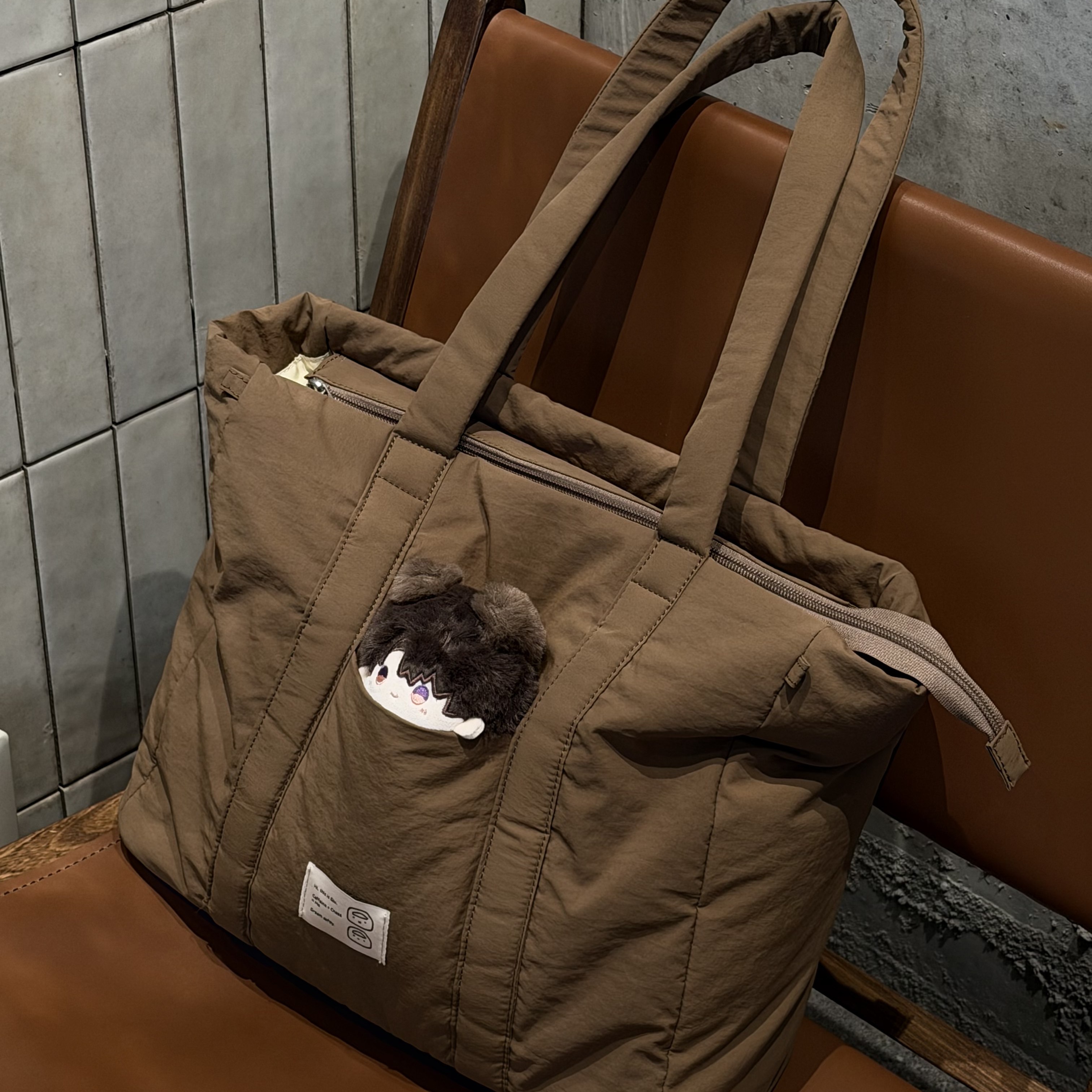 16寸新款充棉托特大容量电脑托特包单肩包斜跨包女通勤赠送挂件