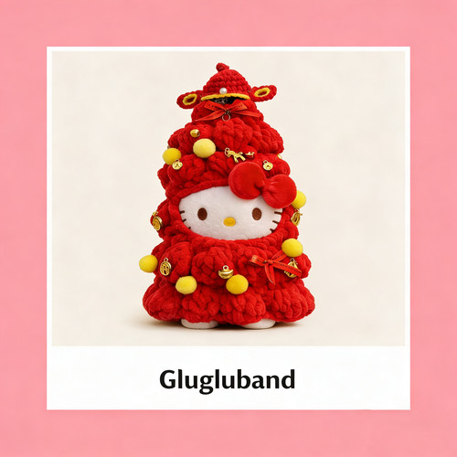 圣诞新年红色HelloKitty毛绒挂件女托特包珠饰包挂装饰小玩偶