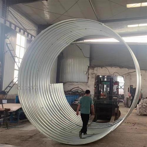 波纹管厂家镀锌金属钢波纹管涵直径1米1.5米2米排水打孔波纹涵管