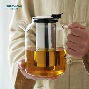 1.4升大容量茶壺家用耐熱不銹鋼過(guò)濾煮燒水壺花茶單壺 玻璃泡茶壺