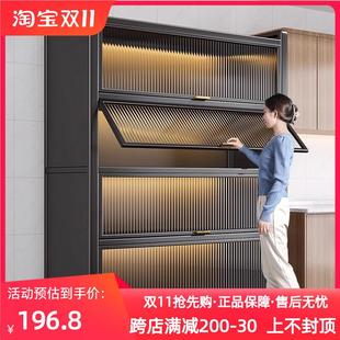 餐柜储物柜子厨房置物架落地多层家用客厅带门微波炉收纳整体橱柜