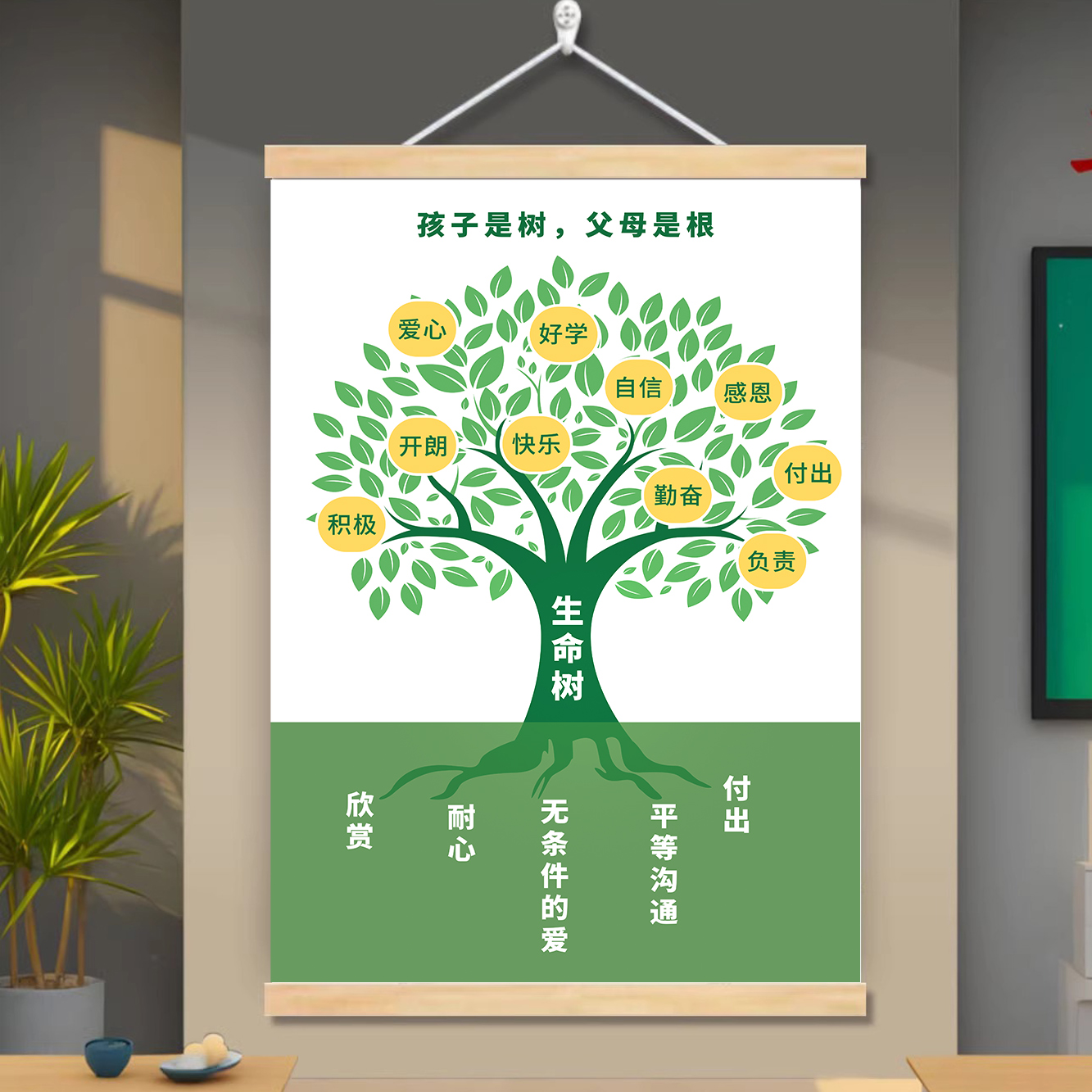 心理咨询室软装能量树挂画