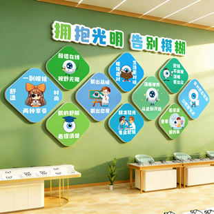 眼镜店墙面装饰画视光中心文化形象背景墙贴纸验光室宣传广告海报
