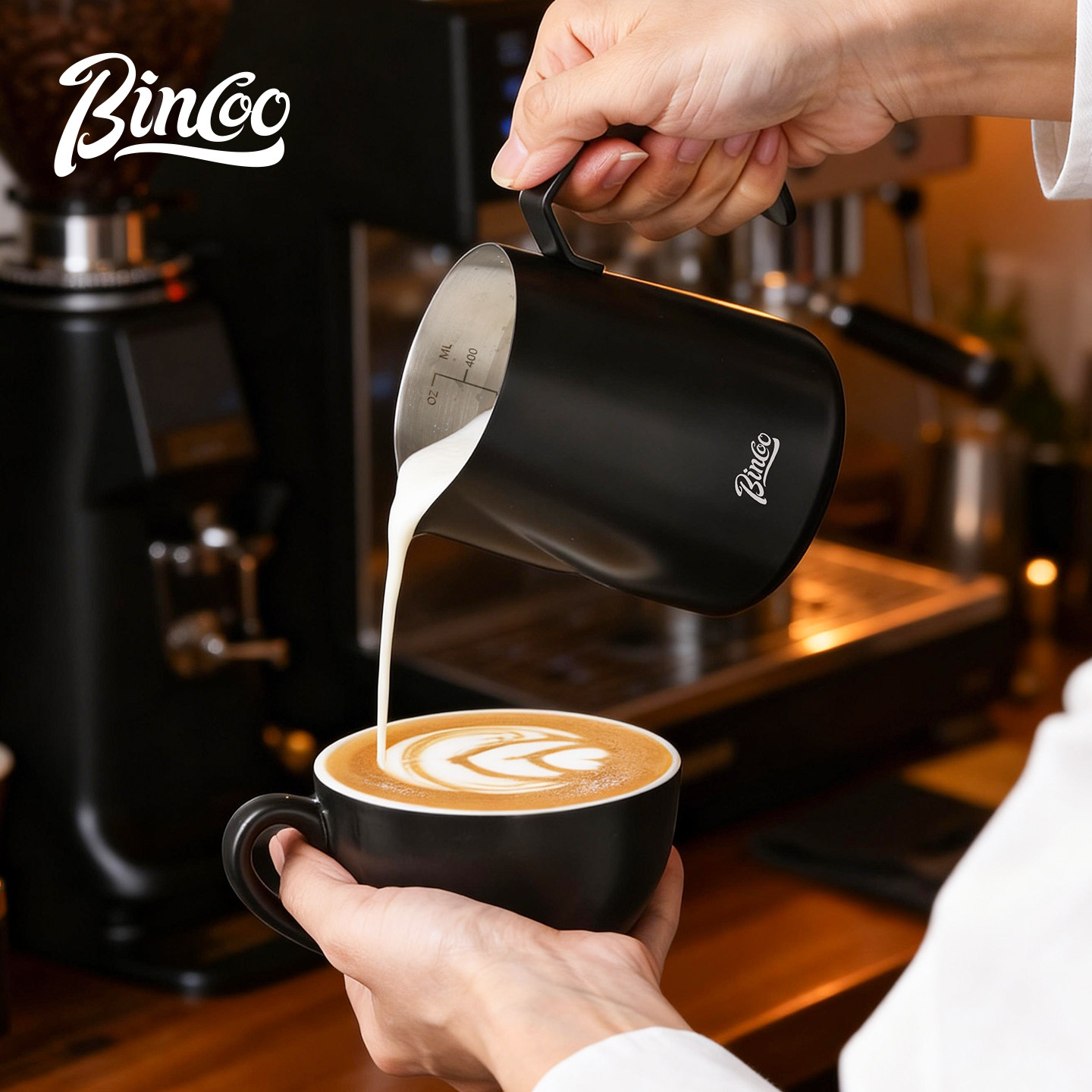 Bincoo咖啡拉花缸尖嘴家用拉花针不锈钢带内刻度拉花杯手柄打奶缸,餐饮具,拉花缸/拉花杯/打奶缸,淘宝优惠券,粉丝福利购,淘宝优惠卷