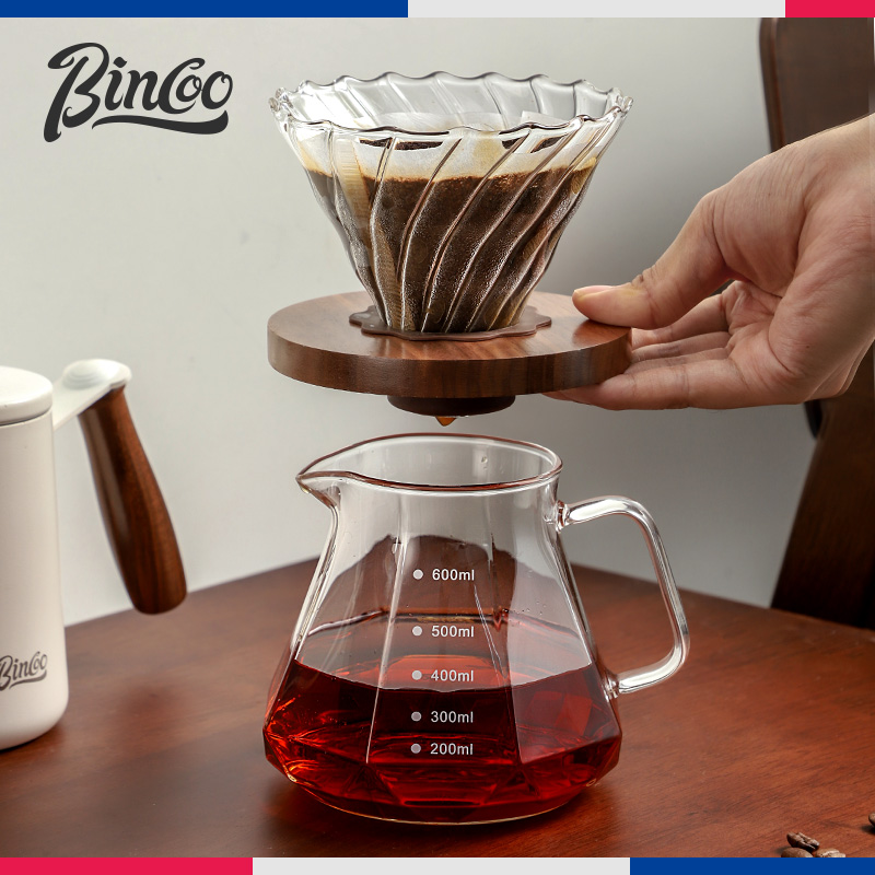 bincoo手冲咖啡壶玻璃分享壶滤杯