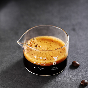 浓缩咖啡杯玻璃带刻度迷你萃取量杯小奶盅shot杯盎司杯 Bincoo意式