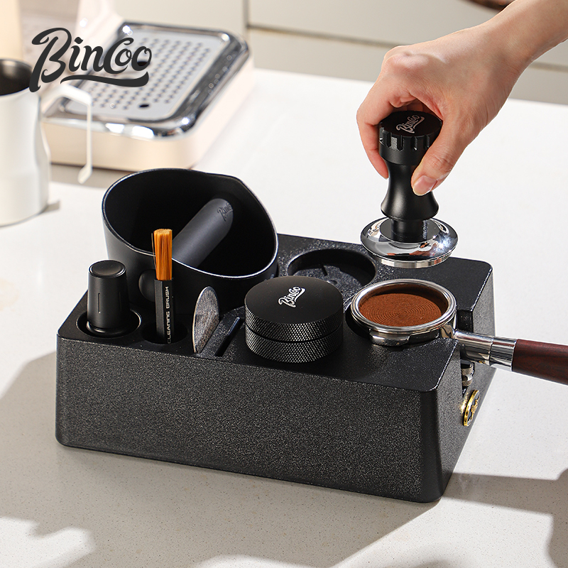 Bincoo咖啡压粉底座布粉器压粉锤渣桶咖啡机手柄配件全套工具收纳