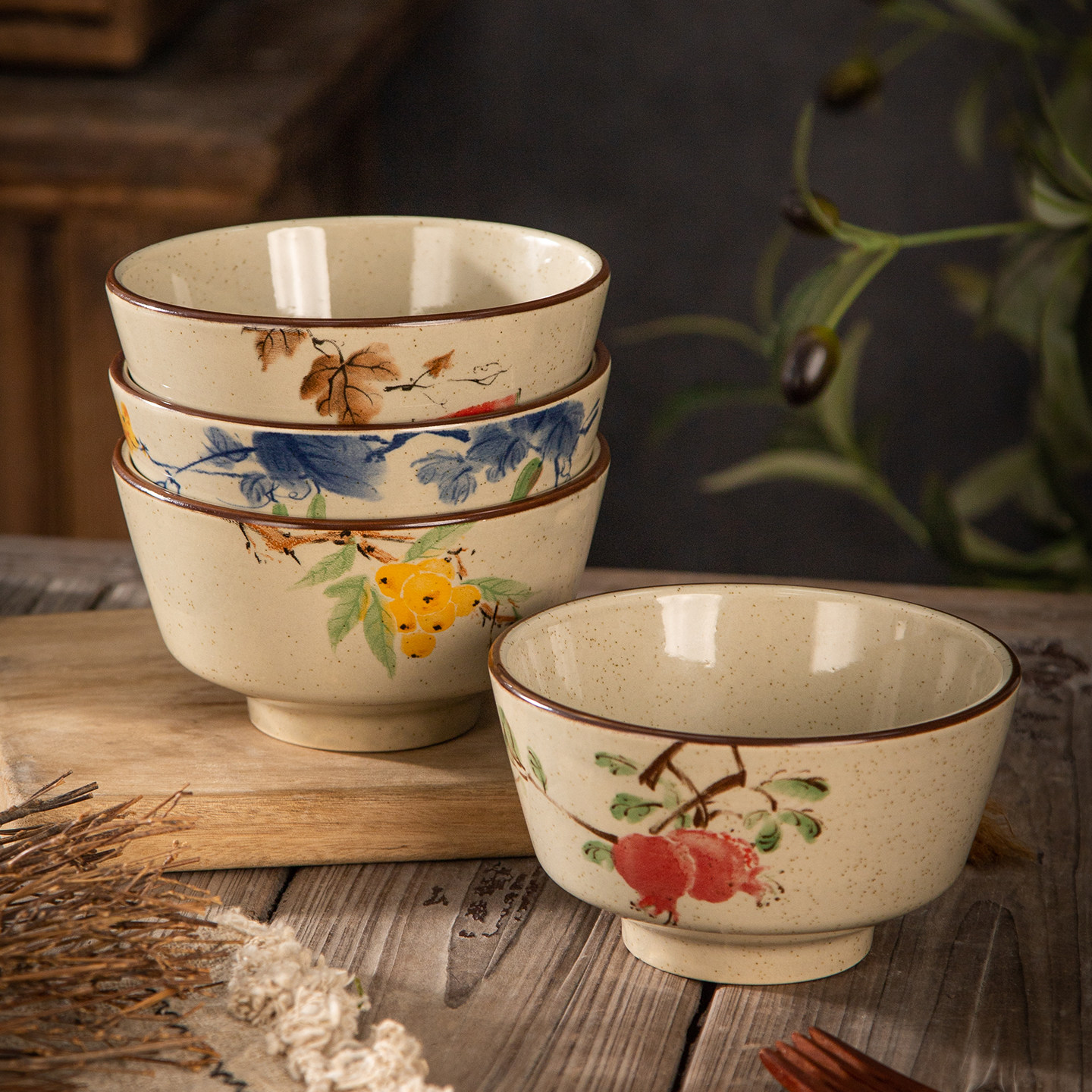 釉下彩水墨系列国风碗盘套装家用餐具创意实用陶瓷餐具,餐饮具,碗,淘宝优惠券,粉丝福利购,淘宝优惠卷