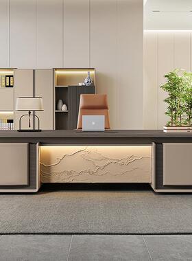 新中式老桌高档总SH-B2裁组桌奢经板理办公桌椅合简约现代轻大班