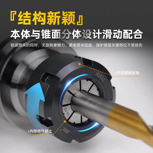 ER滑动0螺1母 HER6A/20A/25UM/2UM/4UM偏心ANV圆设计高精铣镗钻3