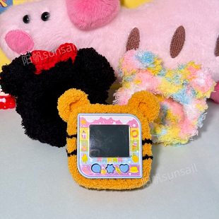 方糖毛绒套粉色蓝色国产拓麻歌子电子宠物机防摔保护套专用定制款