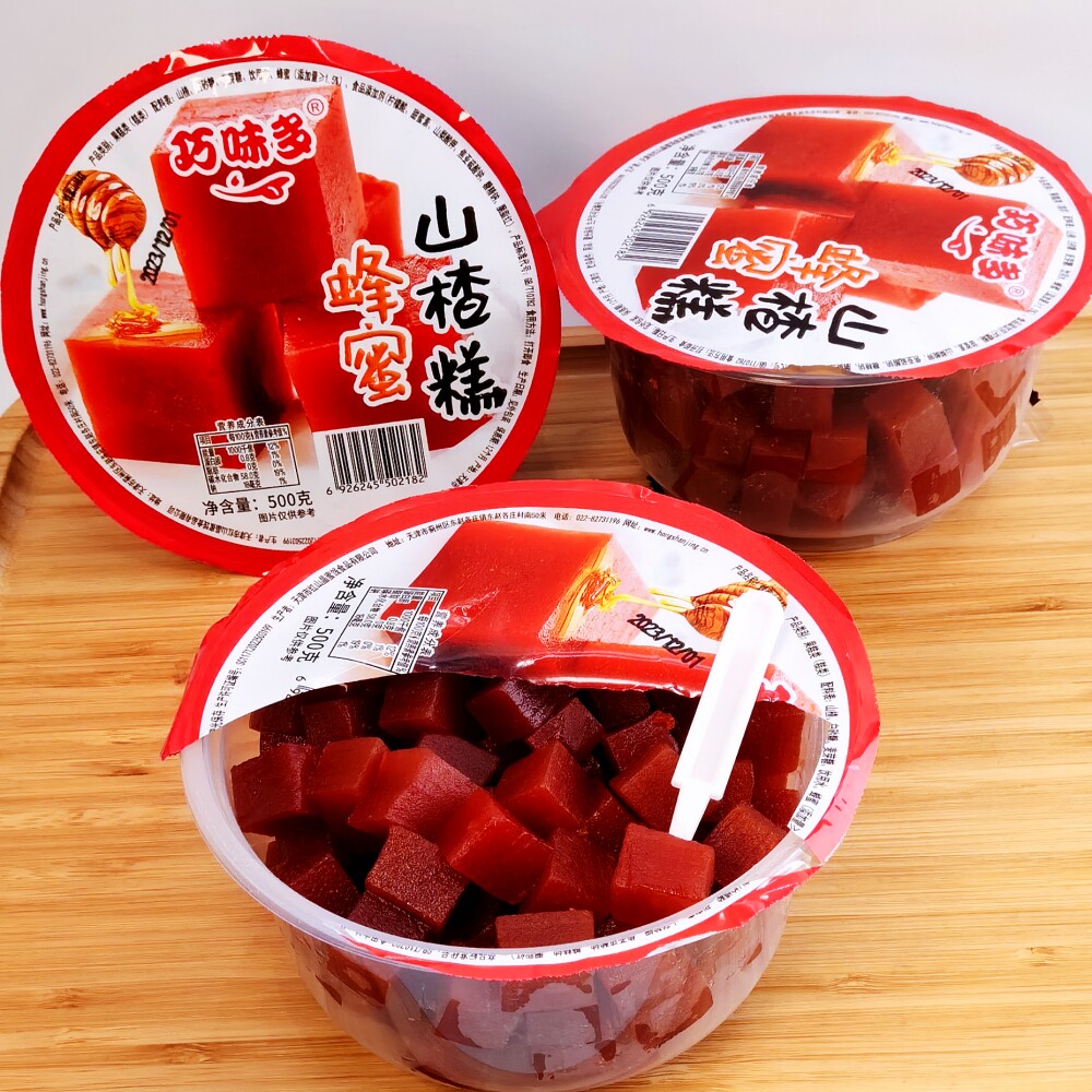 天津产蜂蜜山楂糕巧味多500g餐前小菜方便零食酸甜敬菜待客凉碗特