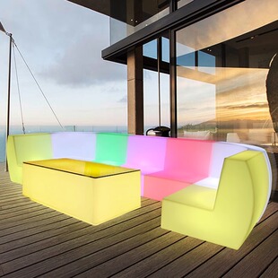 星朗led七彩发光组合沙发KTV酒吧户外家用LED变色沙发椅家具