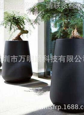 现代物玻璃钢62457落地大花器 购广场 室酒店装饰花瓶 内外室装修