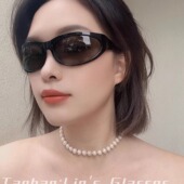 JENNIE舞台依纯同款 黑超发箍墨镜女CH未来感Y2K太阳镜小香风9188