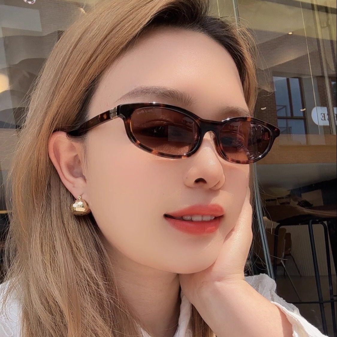 2025新款墨镜缪复古小猫眼玳瑁太阳眼镜MM书呆子Jennie演唱会同款