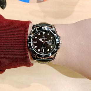 PABLO RAEZ黑色防水男士石英手表商务非机械表夜光时尚潮流腕表