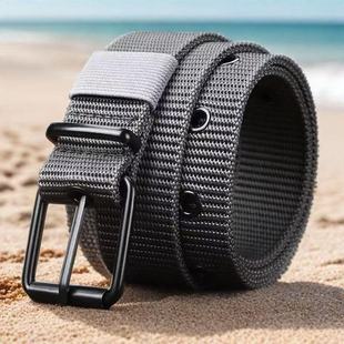 针扣腰带男款帆布耐用结实男士皮带加长休闲百搭学生牛仔裤带多孔