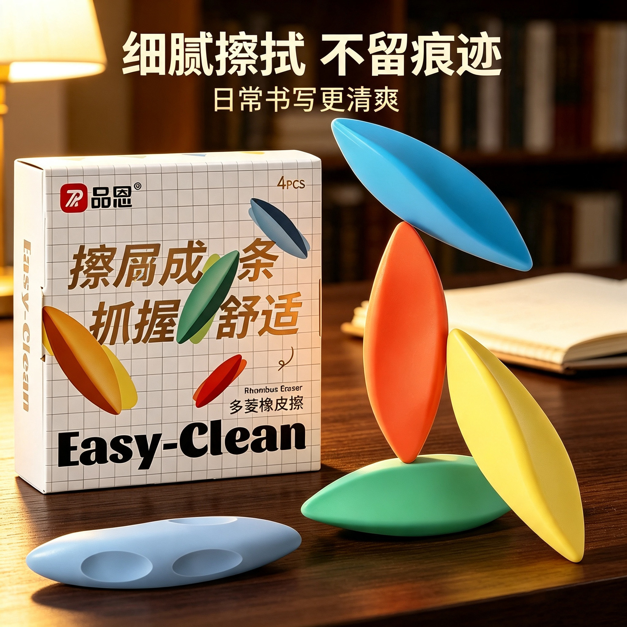 新款棱净大师橡皮擦无屑超干净小学生专用三角棱形擦拭像皮